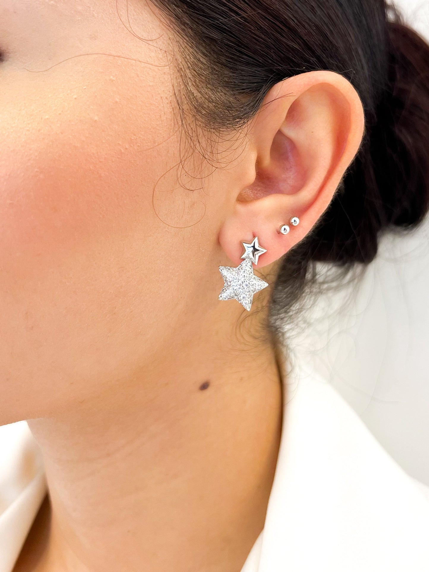 Arete Doble Estrella Microzircones