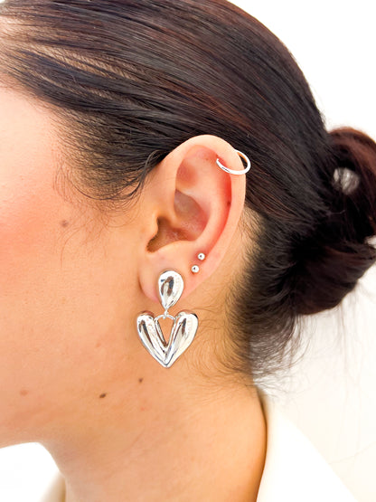 Arete Liso Maxi Corazón