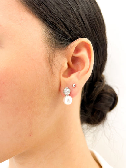 Arete Perla Zircones Plata