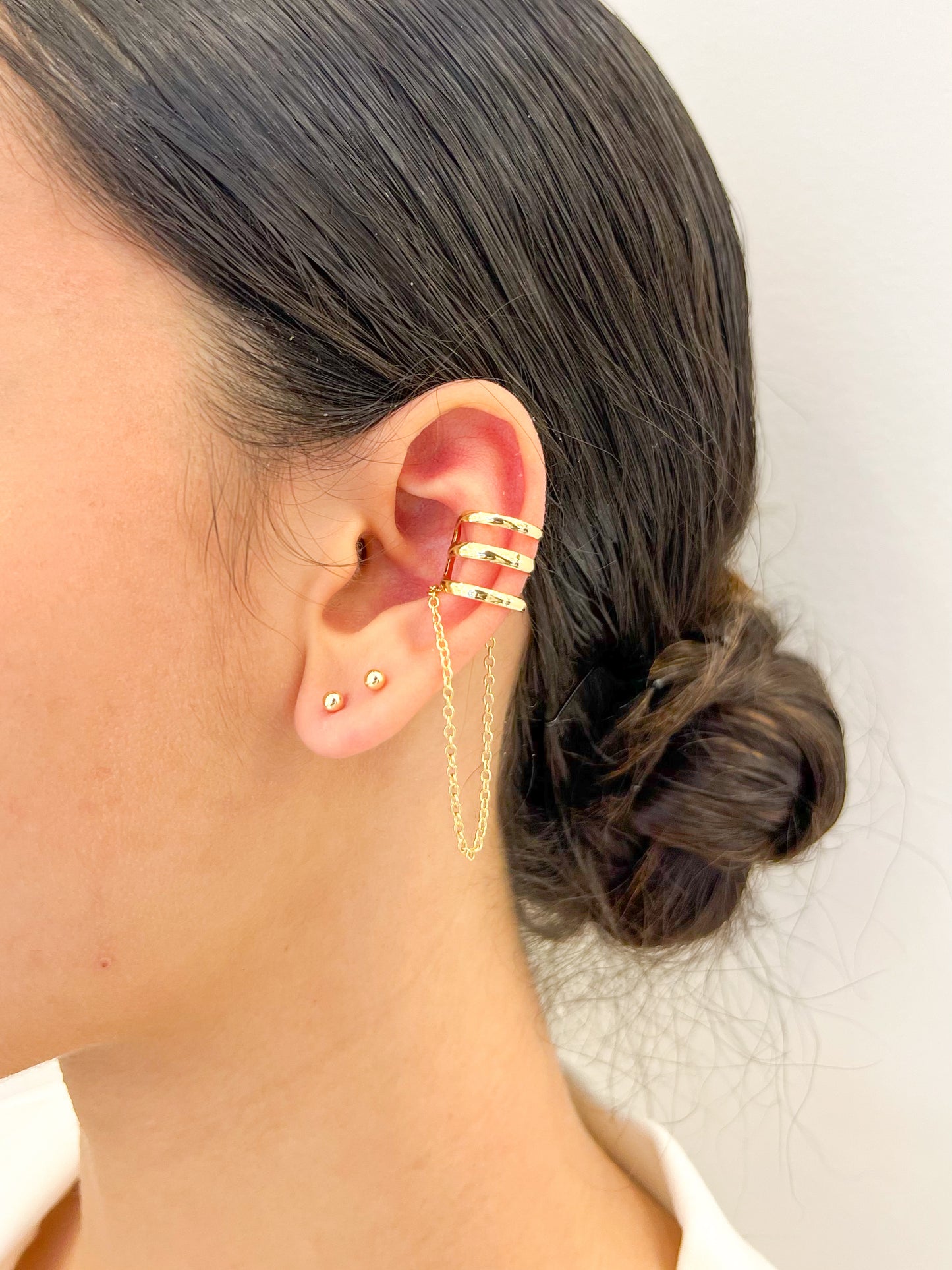 Earcuff 3 Lineas Cadena