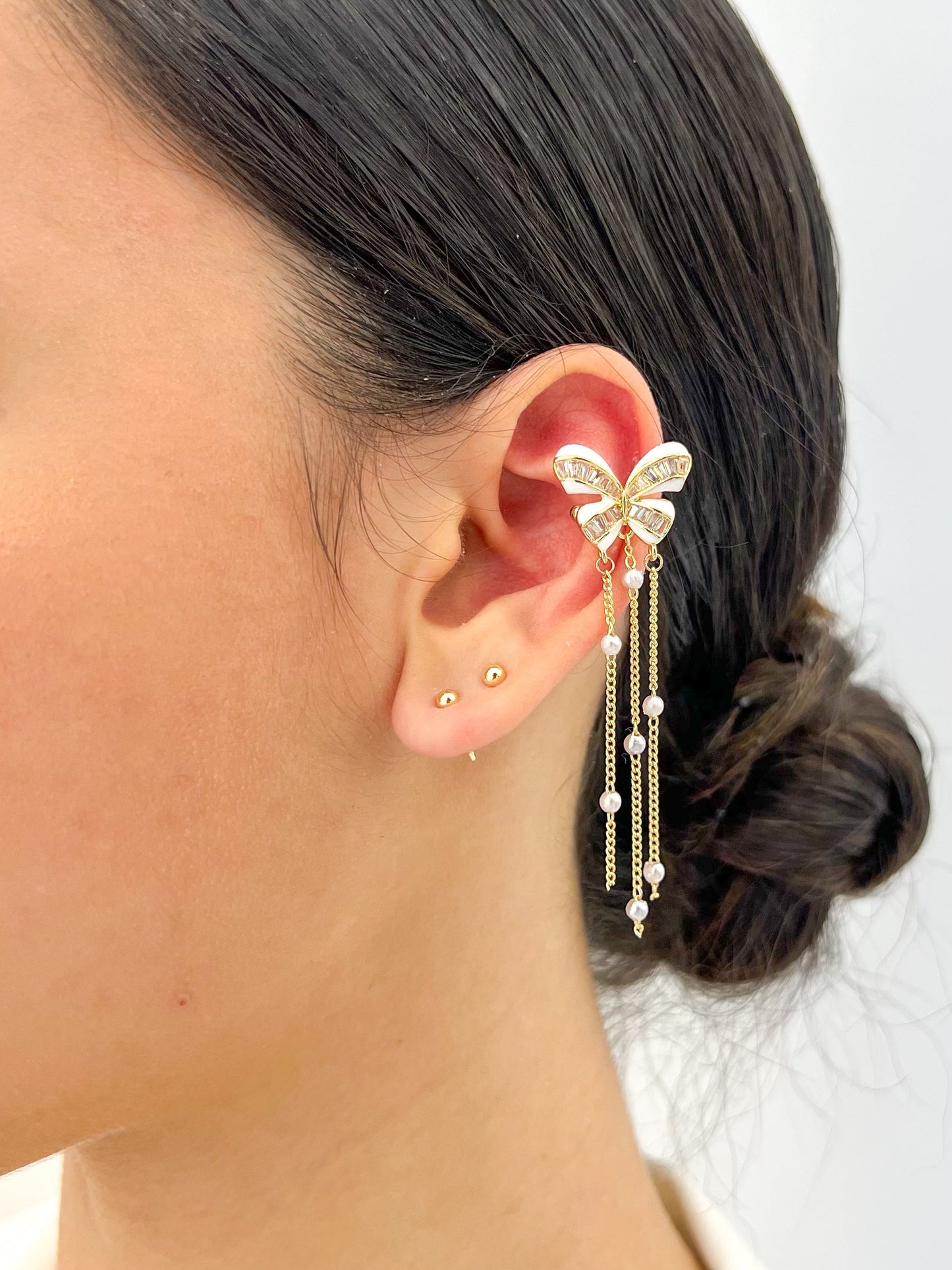 Earcuff Mariposa Microzircon Esmaltado