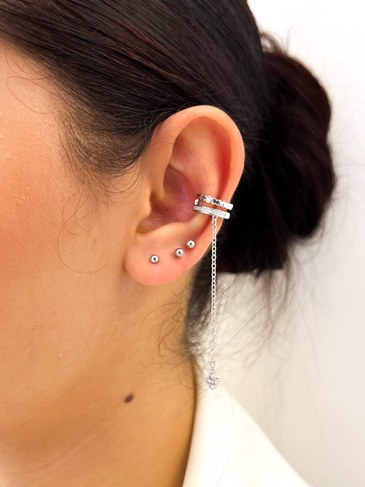 Earcuff Cadena Microzircones