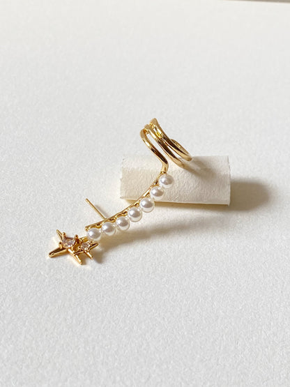 Earcuff Estrella Perlas