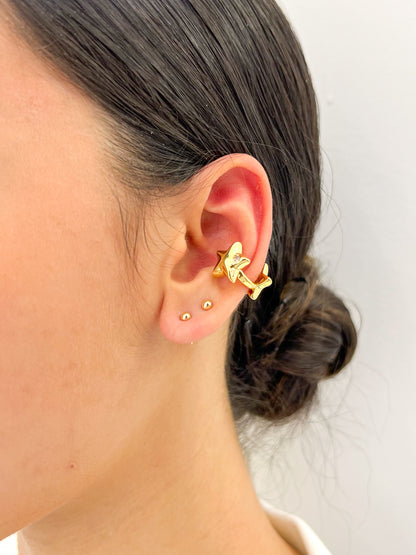 Earcuff Doble Estrella Zircon