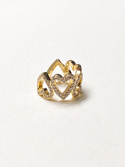 Earcuff Corazones Silueta Microzircon