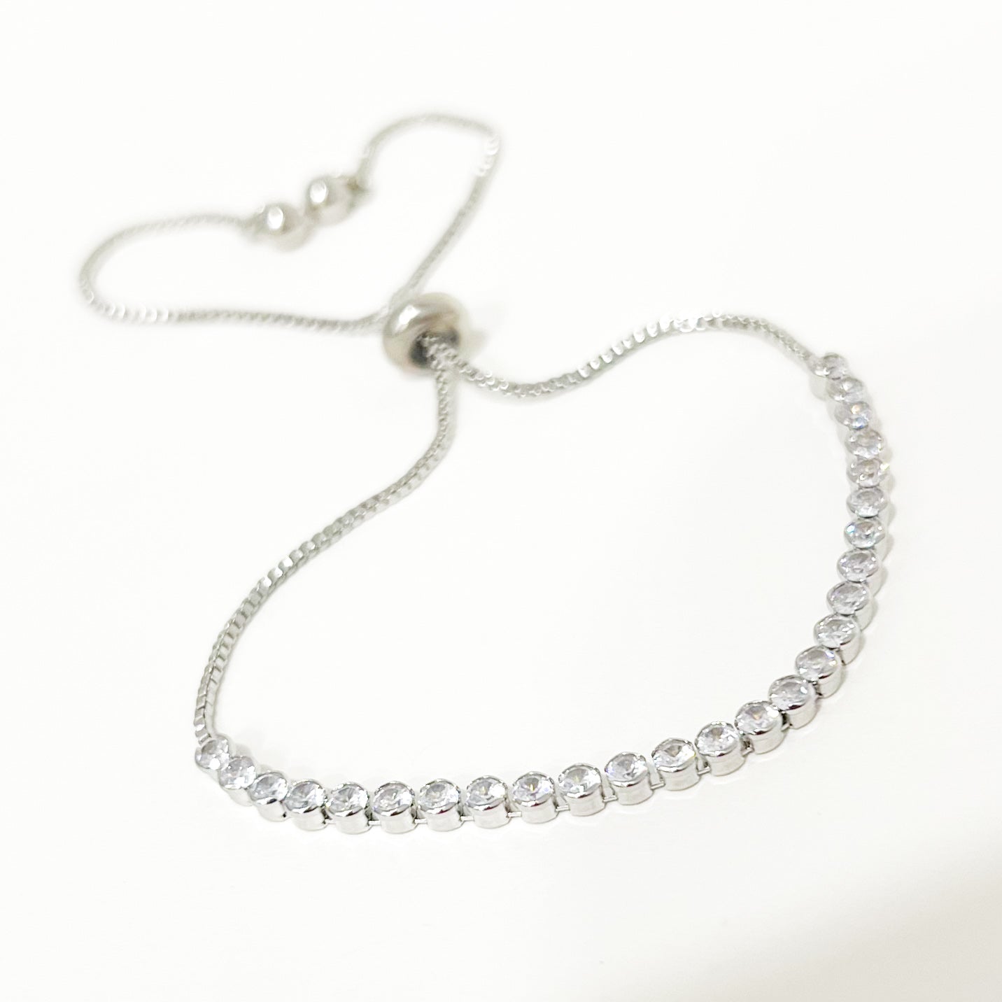 Pulsera Zircones Plateados