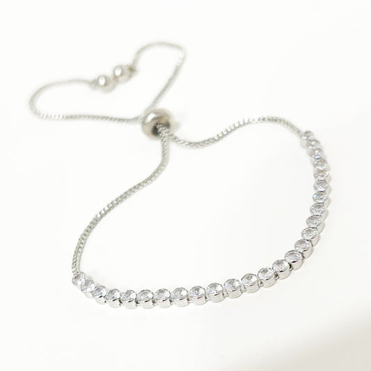 Pulsera Zircones Plateados
