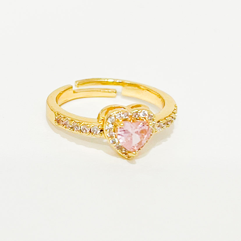 Anillo Corazón Rosado