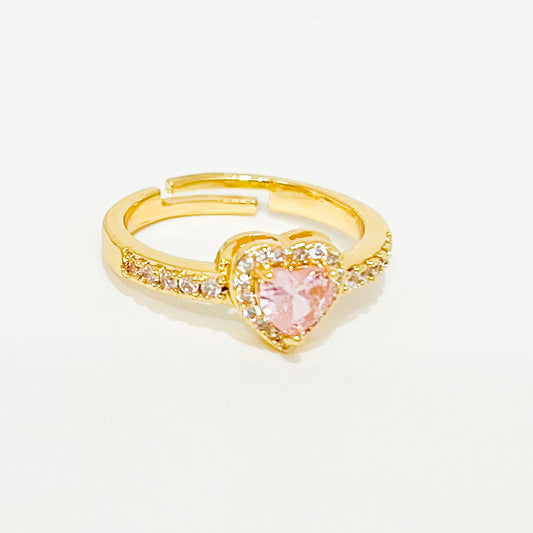 Anillo Corazón Rosado