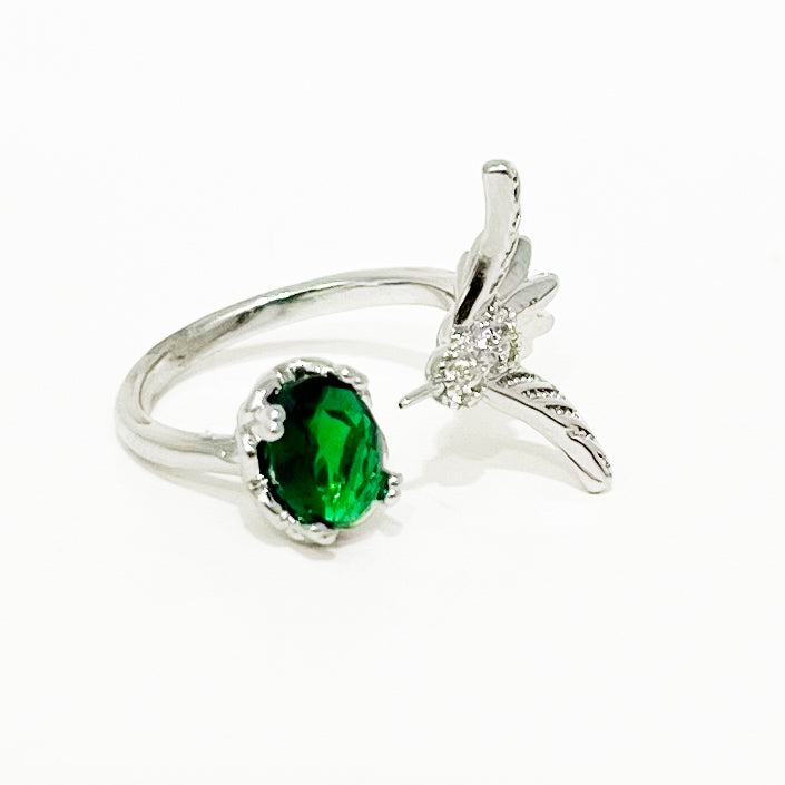 Anillo Colibri Esmeralda