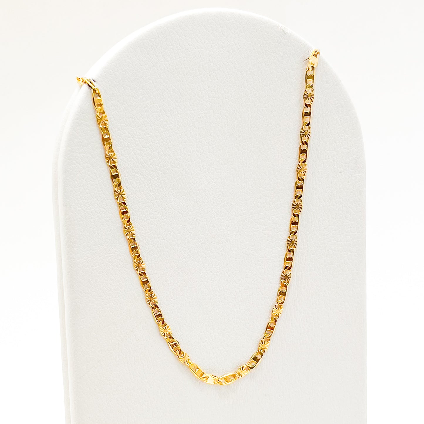 Cadena Oro Laminado Tejido Mixto Diamantado