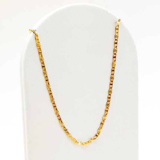 Cadena Oro Laminado Tejido Mixto Diamantado