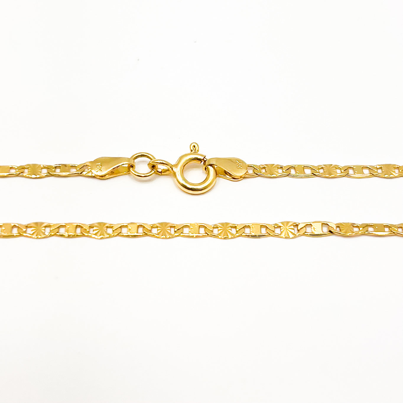 Cadena Oro Laminado Tejido Mixto Diamantado