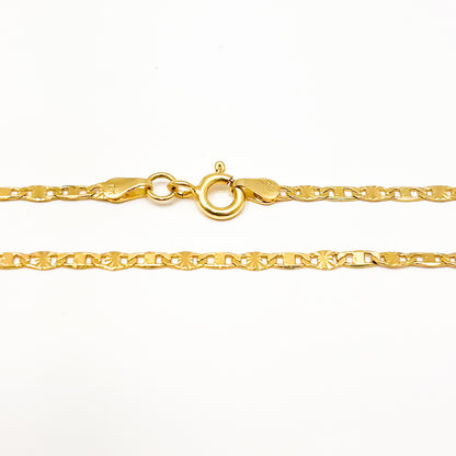 Cadena Oro Laminado Tejido Mixto Diamantado