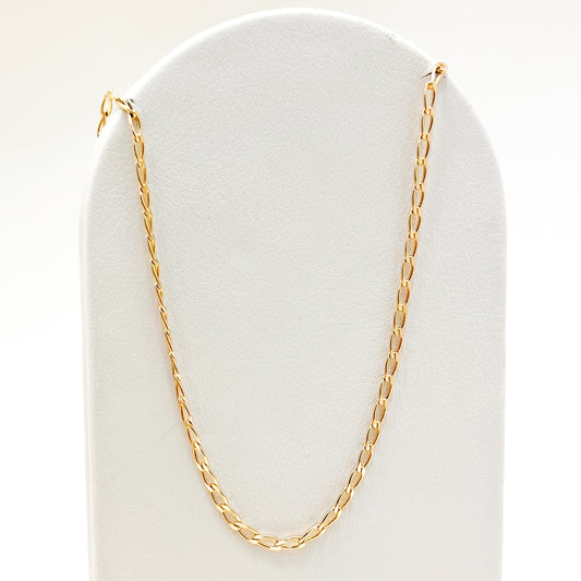 Cadena Oro Laminado Tejido Eslabón