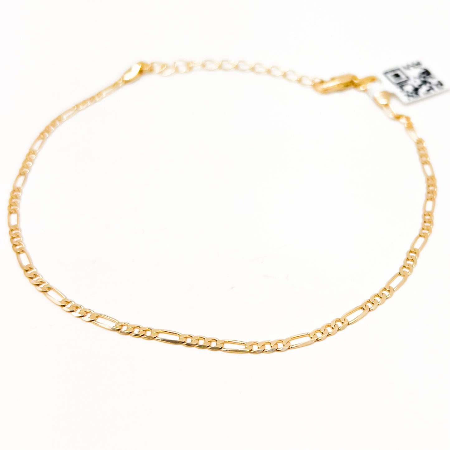 Tobillera Oro Laminado Tejido 3x1 Delgada