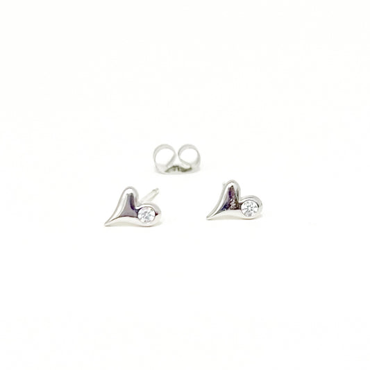 Topo Mini Corazon Circon Plateado