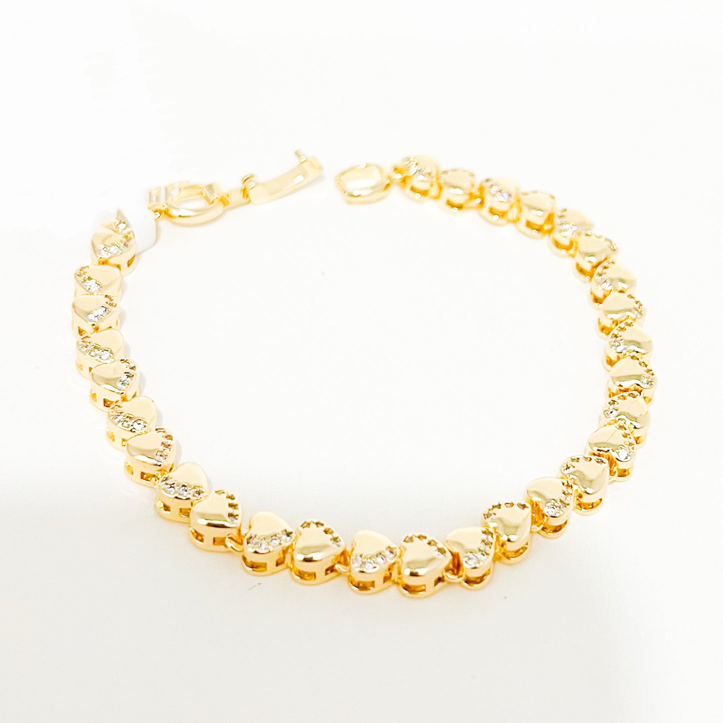 Pulsera Eslabones Corazones