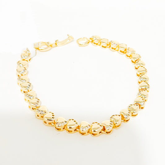 Pulsera Eslabones Corazones