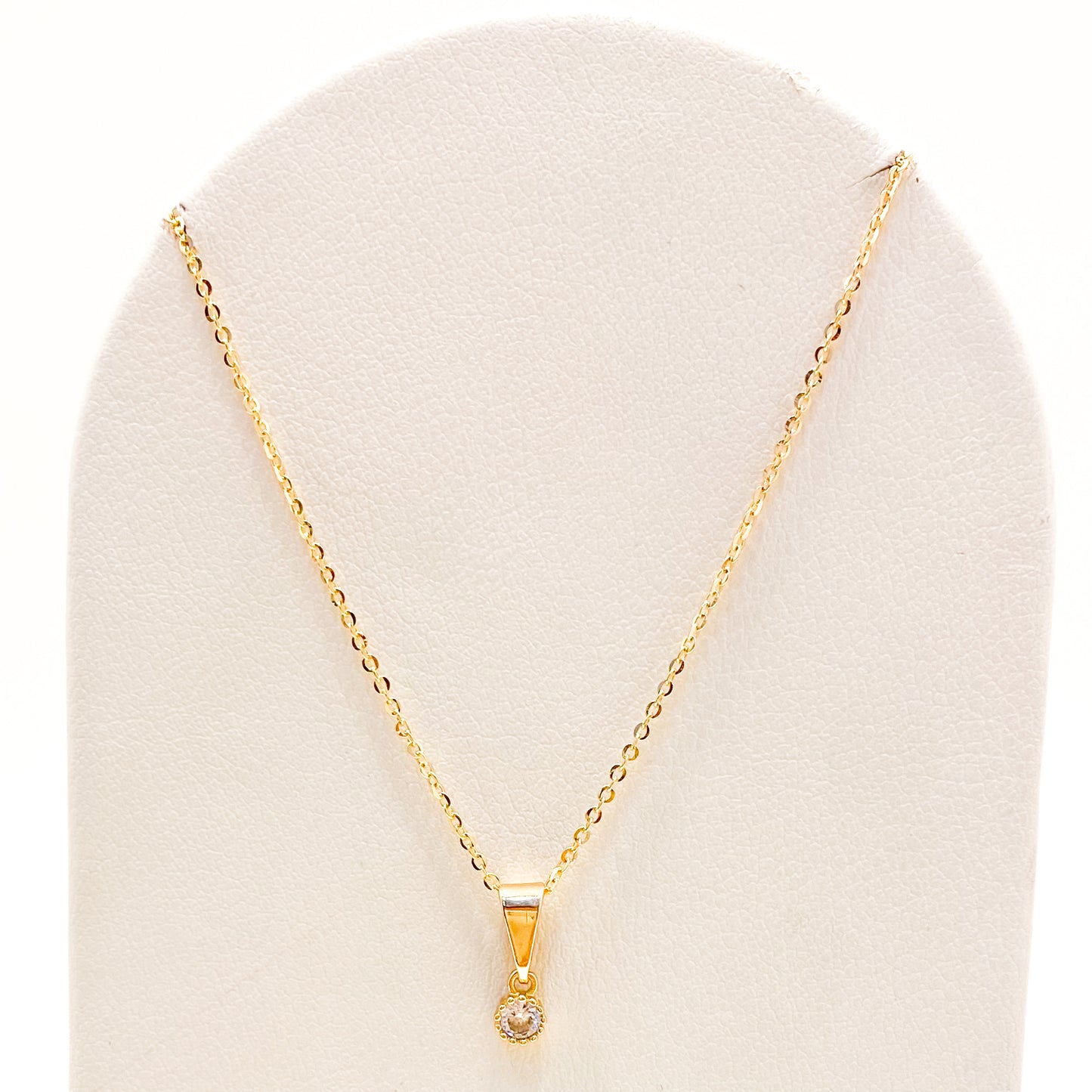 Collar Circulo Zircon Oro Laminado