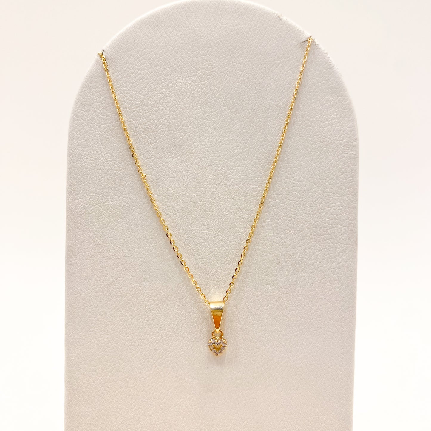 Collar Zircon Alrededor Oro Laminado