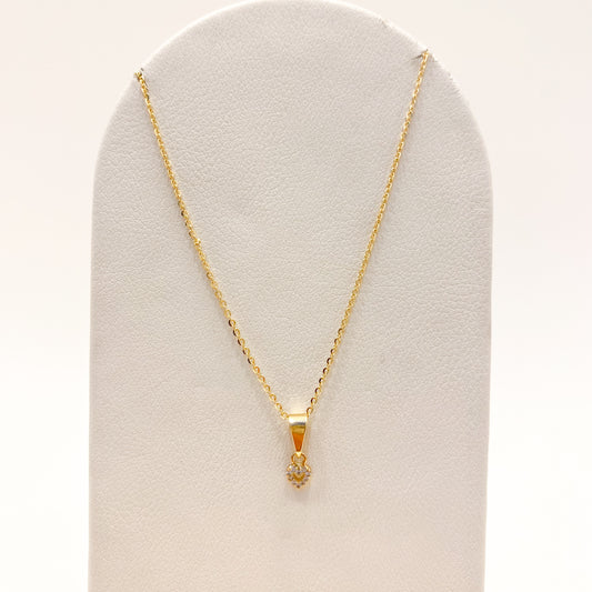 Collar Zircon Alrededor Oro Laminado