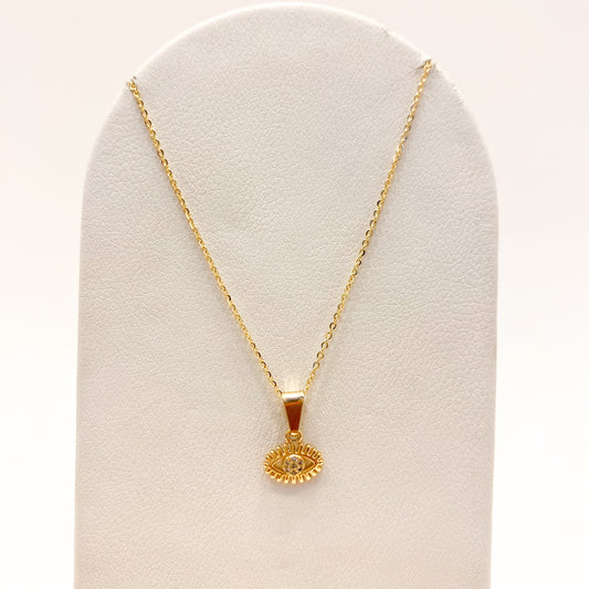 Collar Ojo Zircon Oro Laminado