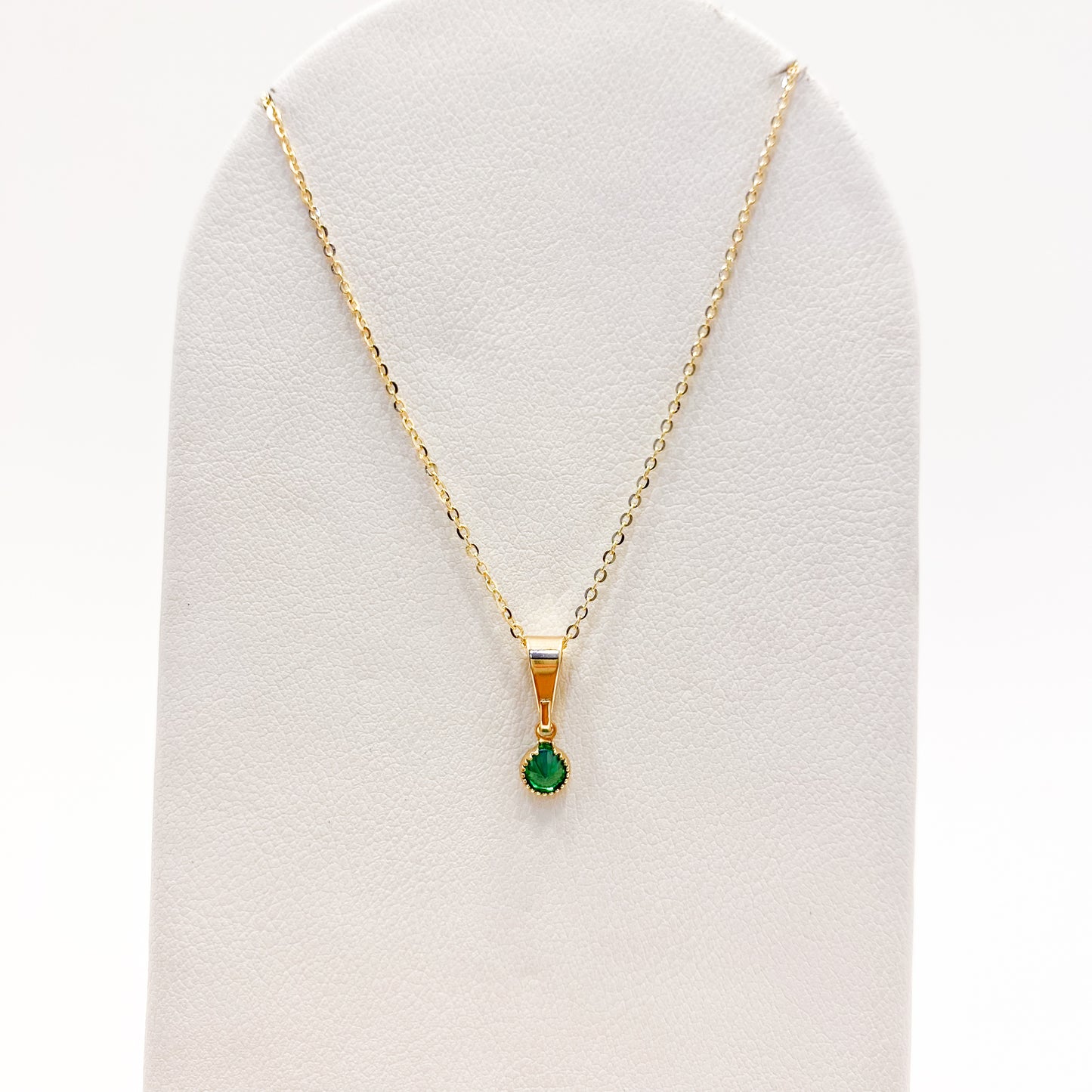 Collar Esmeralda Verde Oro Laminado