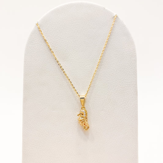 Collar Caballito de Mar Oro Laminado