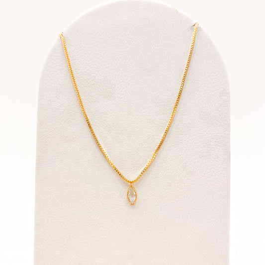 Collar Zircon Pequeño Oro Laminado