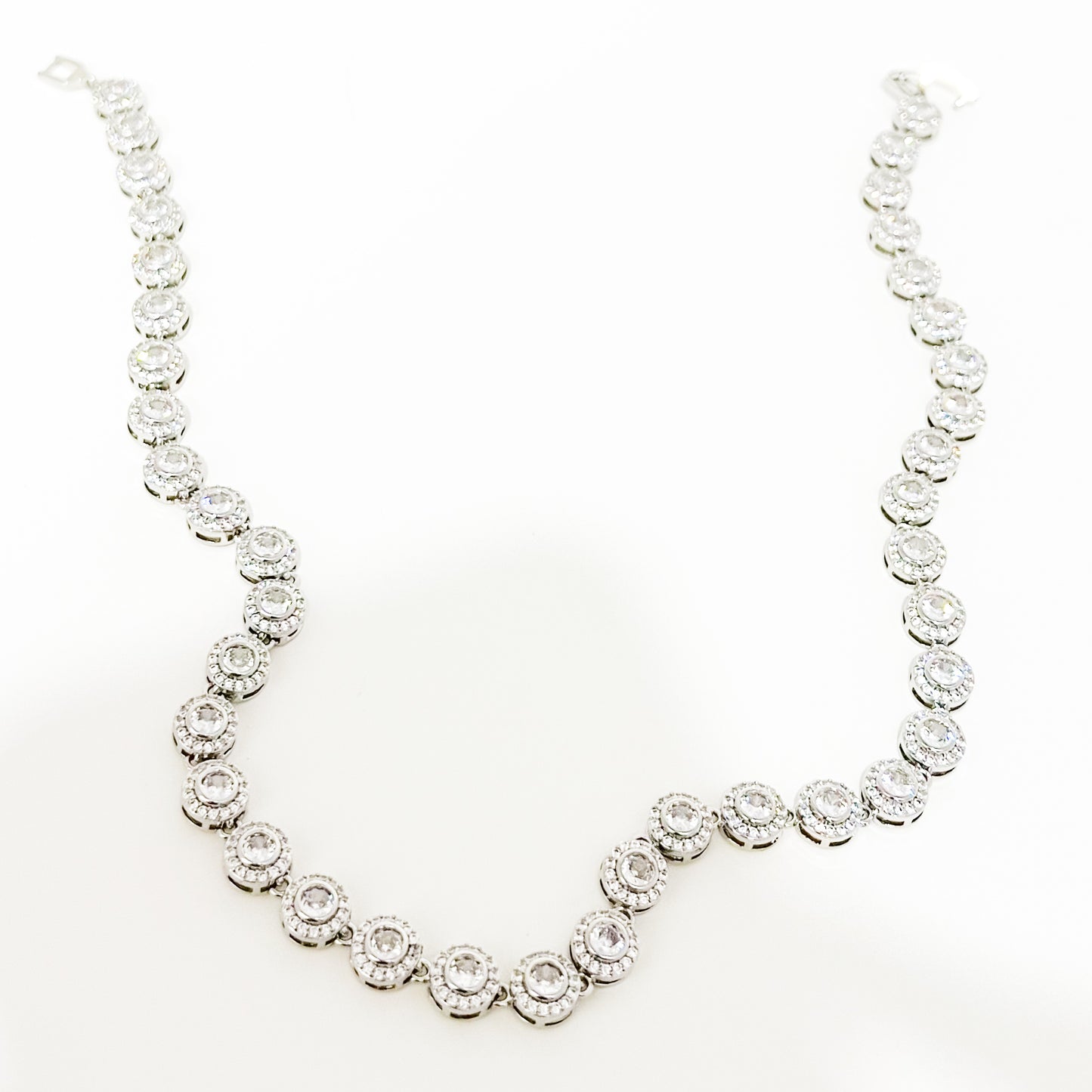 Collar Zircones Plateado