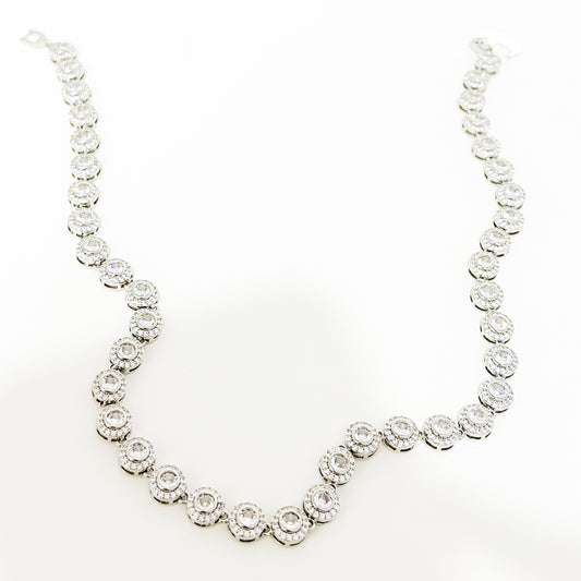 Collar Zircones Plateado