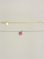 Collar Laminado Trebol Fucsia
