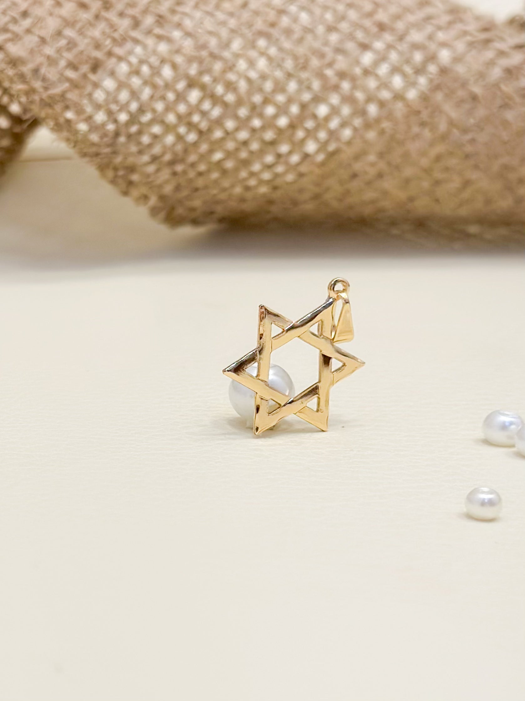 Dije Oro Laminado Estrella De David (2 Cm)