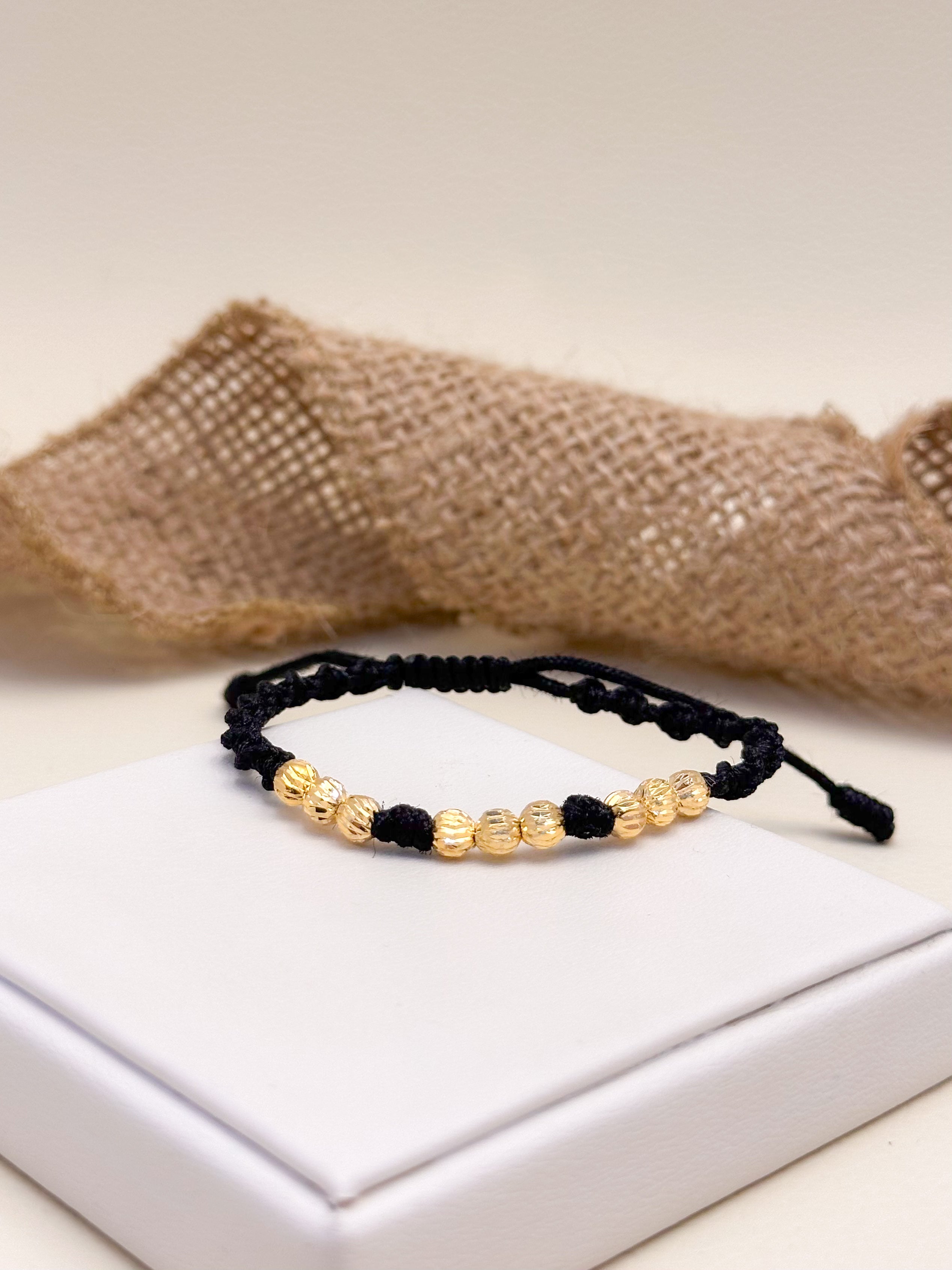 Pulsera Laminado Tejida Balines Diamantados