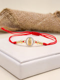 Pulsera Laminado Tejida Virgen Zircones