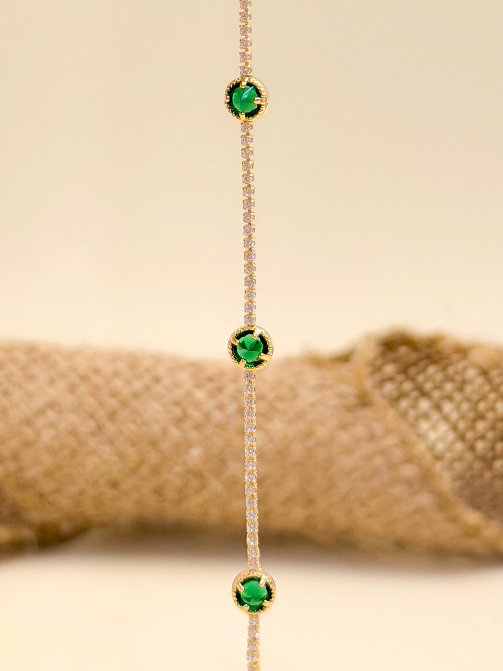 Pulsera Laminado Tennis Zircon Verde