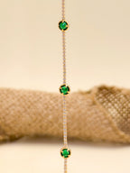 Pulsera Laminado Tennis Zircon Verde