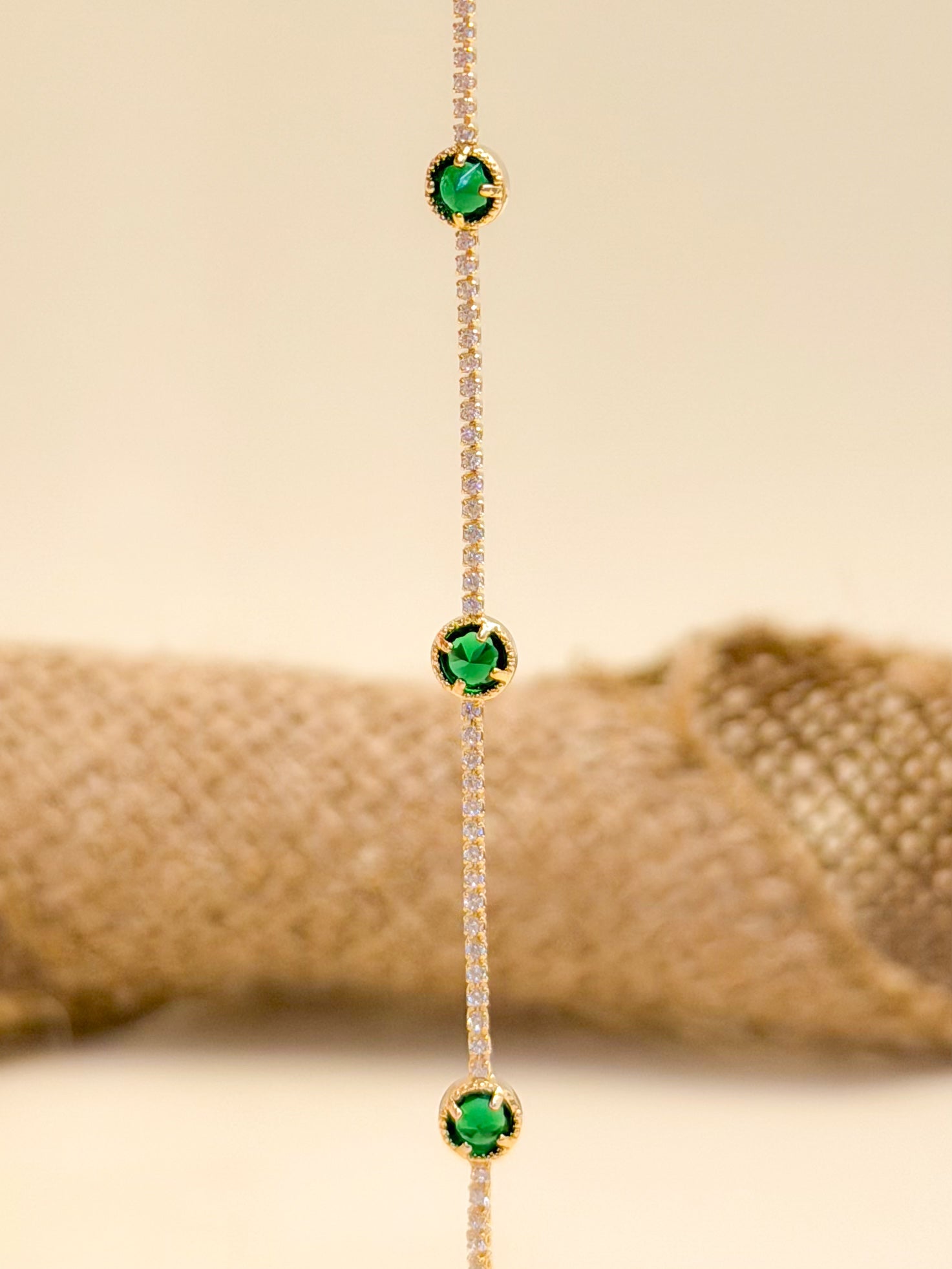 Pulsera Laminado Tennis Zircon Verde