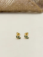 Topo Oro Laminado Microzircones Esmeralda