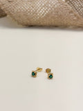 Topo Oro Laminado Zircon Esmeralda