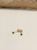Topo Oro Laminado Mini Zircon Esmeralda De Seguridad