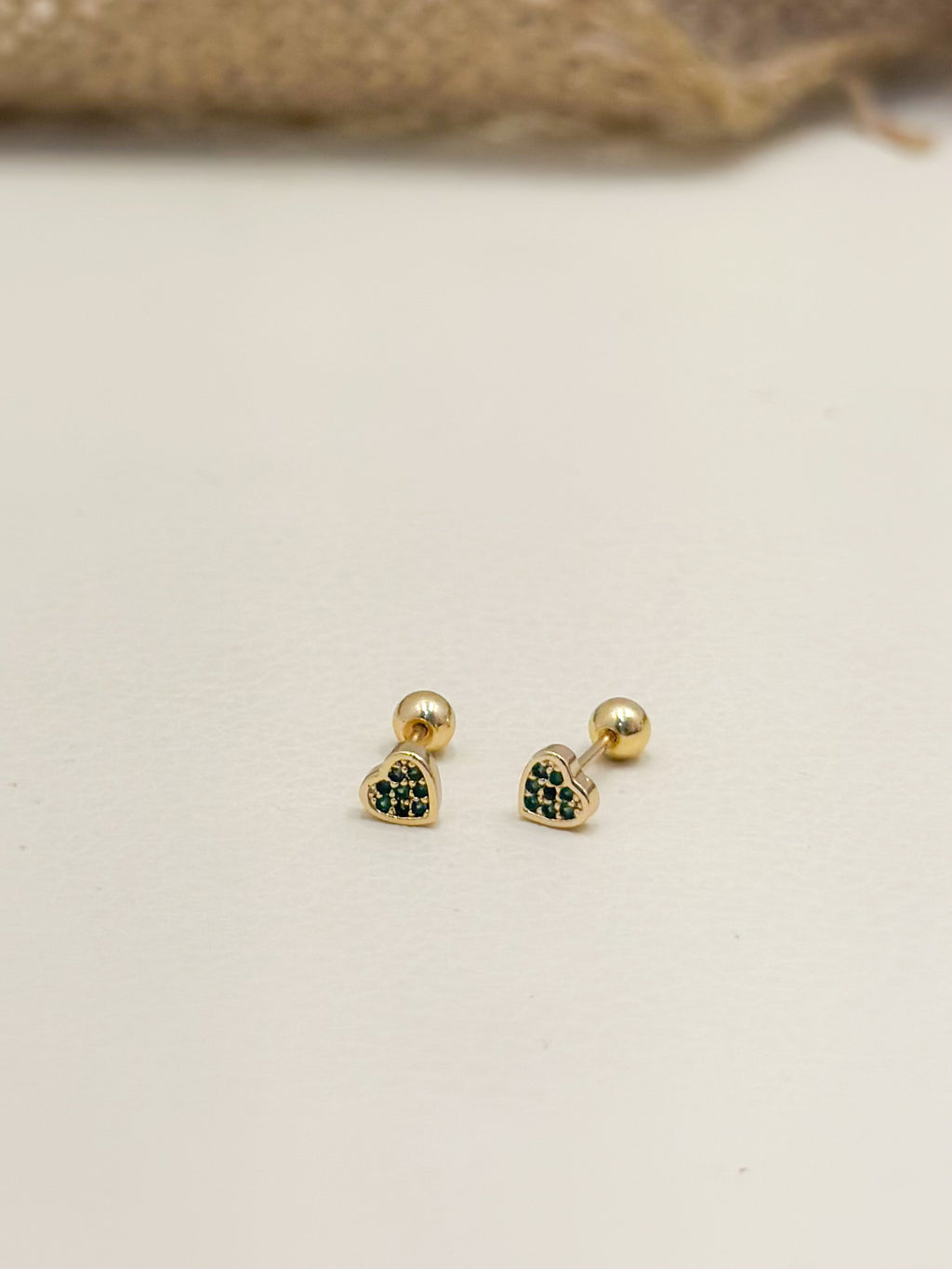 Topo Oro Laminado Corazon Minizircones De Seguridad