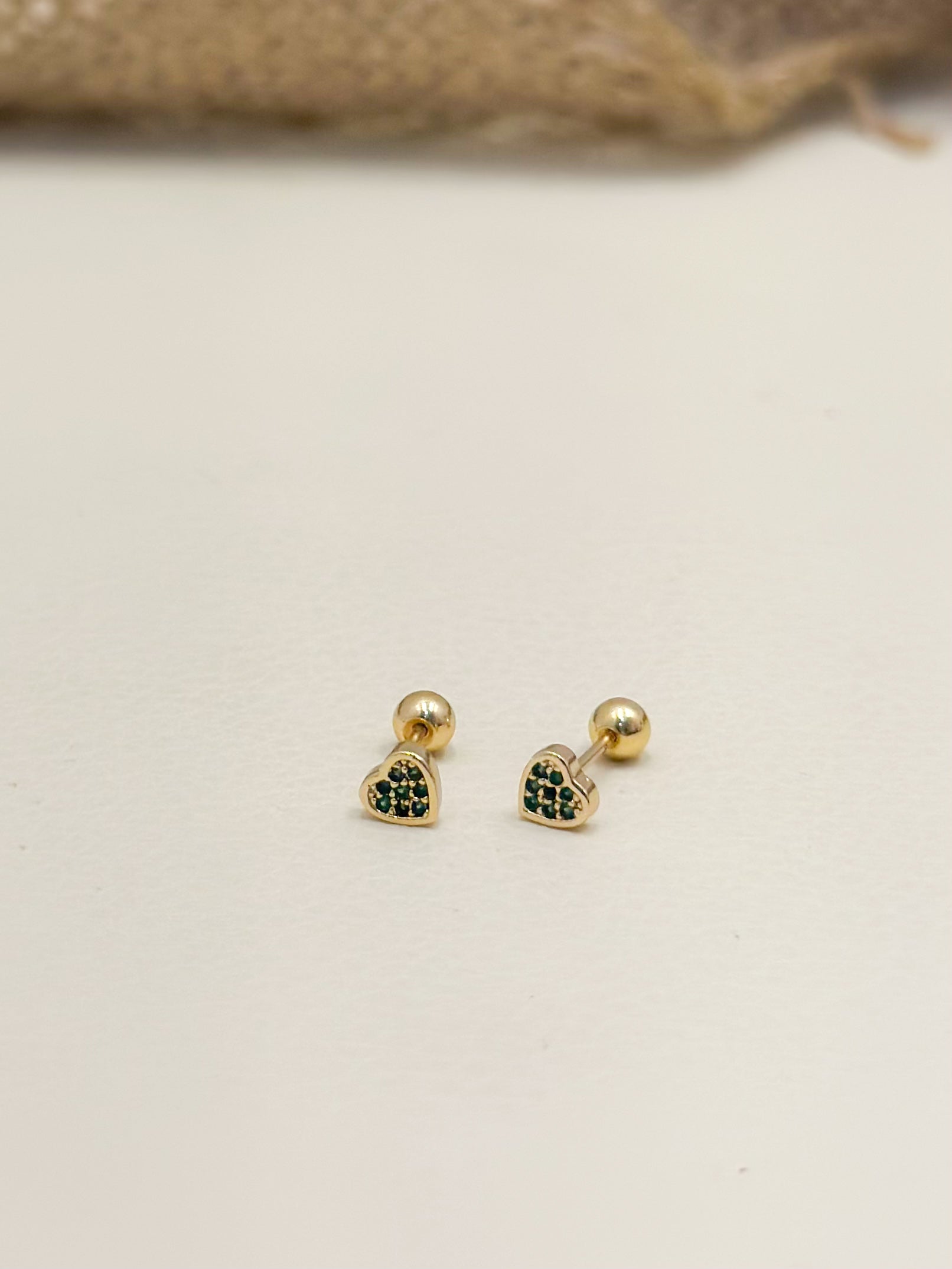 Topo Oro Laminado Corazon Minizircones De Seguridad