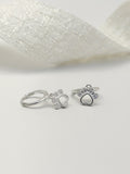 Arete Plata Ley 925 Huellita
