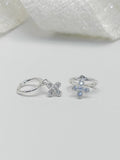Arete Plata Ley 925 Trebol Zircones