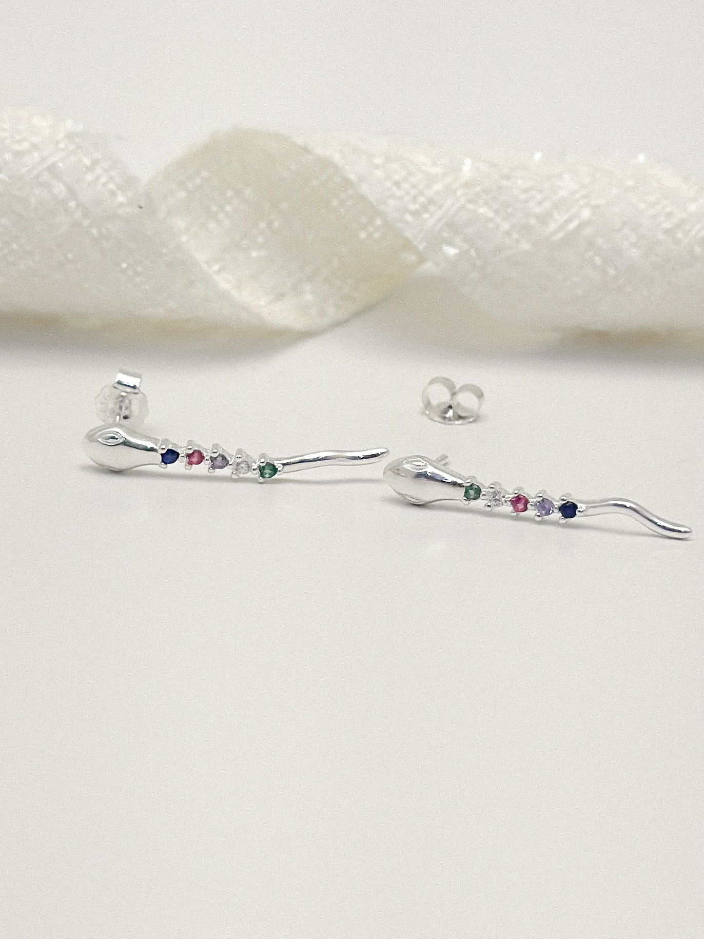 Arete Plata Ley 925 Serpiente Tuti