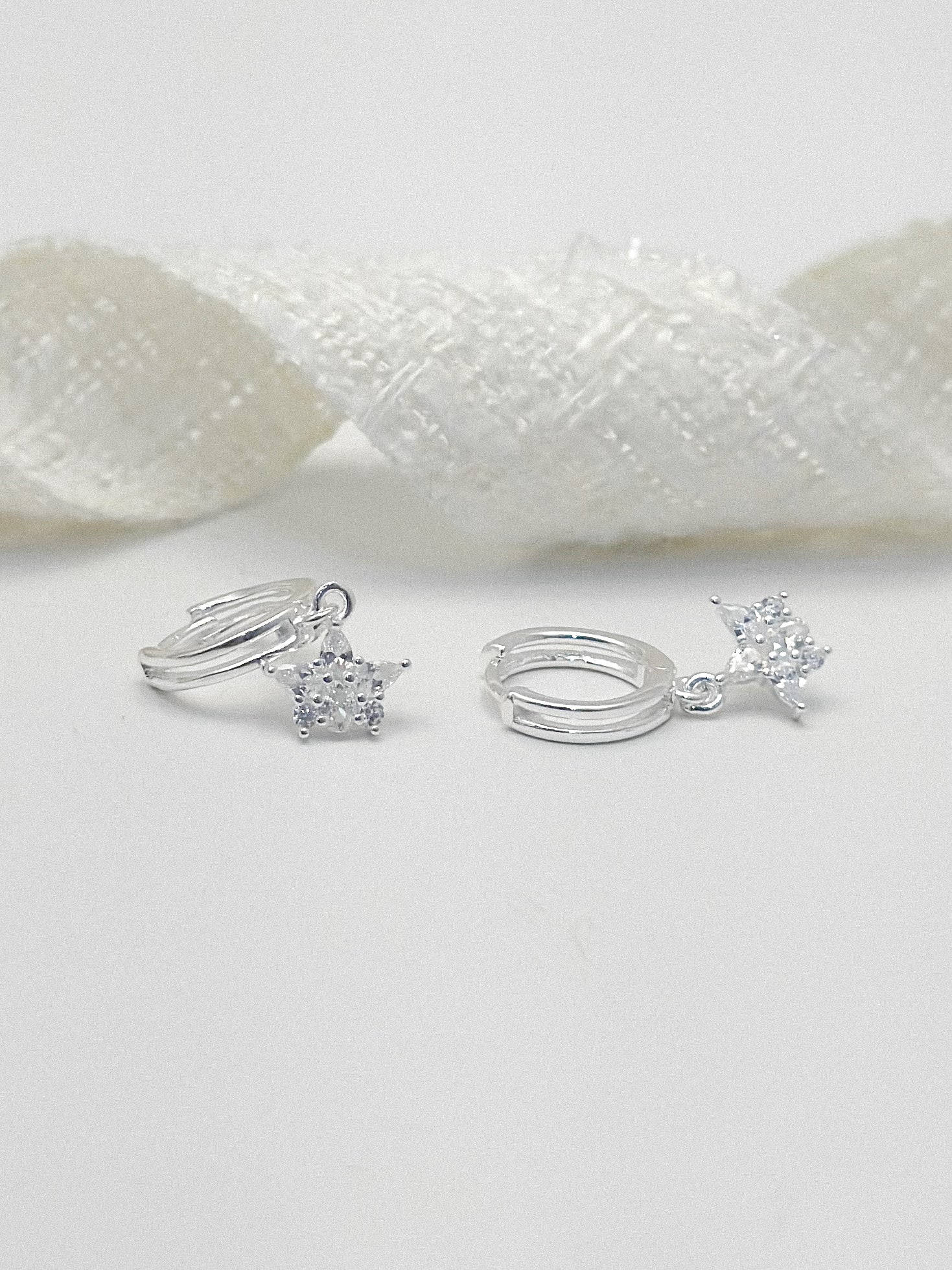 Arete Plata Ley 925 Estrella Microzircones