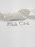 Arete Plata Ley 925 Mini Rombo Zircones