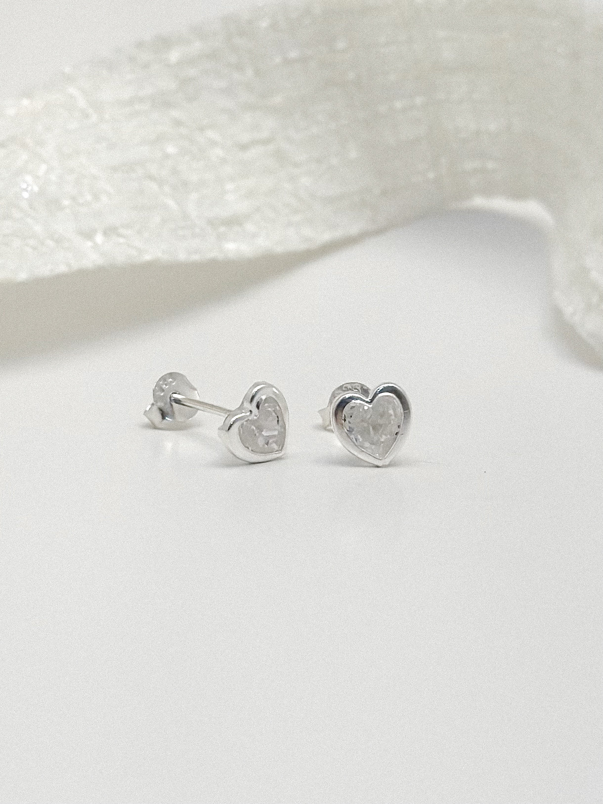 Topo Plata Ley 925 Corazon Zircon Cristal